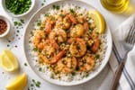 15-Minute Garlic Butter Shrimp with Rice recipe from Quarter Hour Table