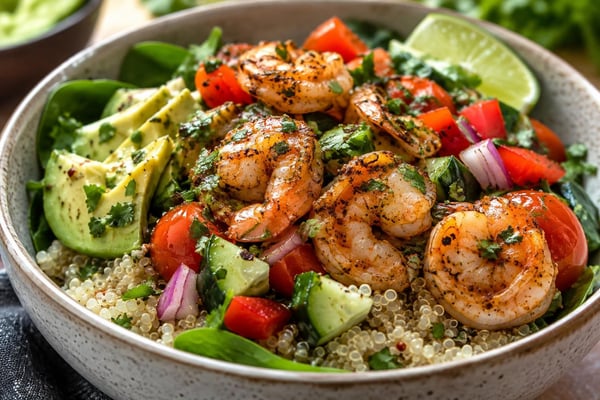 Garden Zesty Lime Shrimp Quinoa Bowls Garden Zesty Lime Shrimp Quinoa Bowls recipe from Bright Balance Kitchen