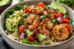 Garden Zesty Lime Shrimp Quinoa Bowls recipe from Bright Balance Kitchen