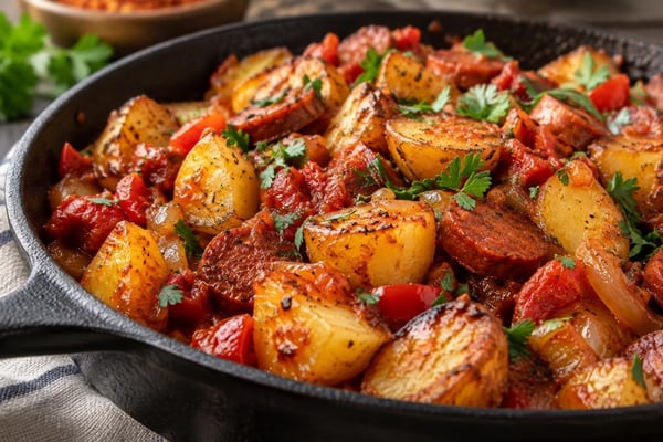 One-Pot Spanish Chorizo Potato Skillet One-Pot Spanish Chorizo Potato Skillet recipe from Crossroads Kitchen
