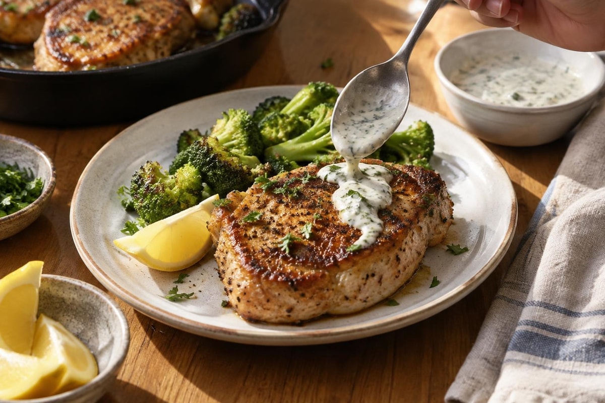 Ranch Pork Chops Ranch Pork Chops recipe from Simone's Protein Plate