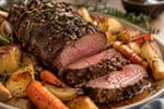 Beef Tenderloin Roast Root Veggies recipe from Sage & Millet Kitchen