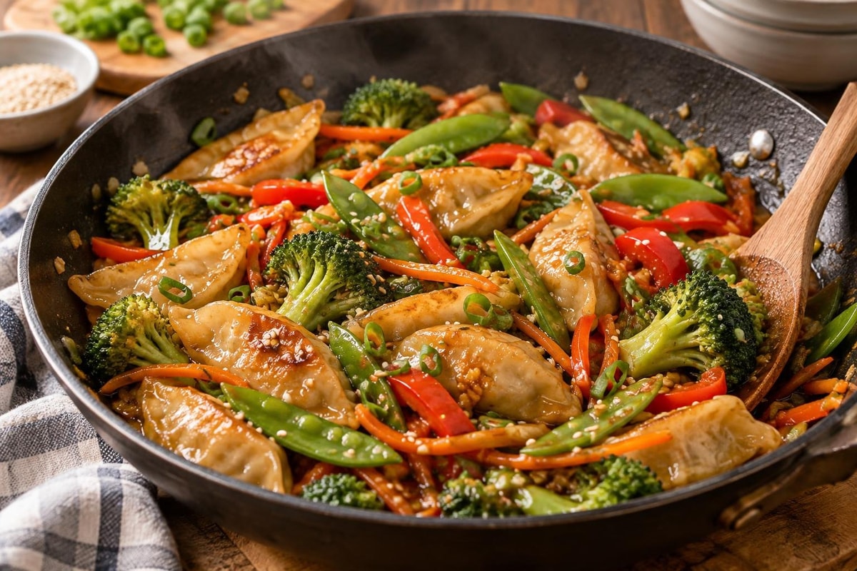 Potsticker Stir Fry Potsticker Stir Fry recipe from The Snap Skillet