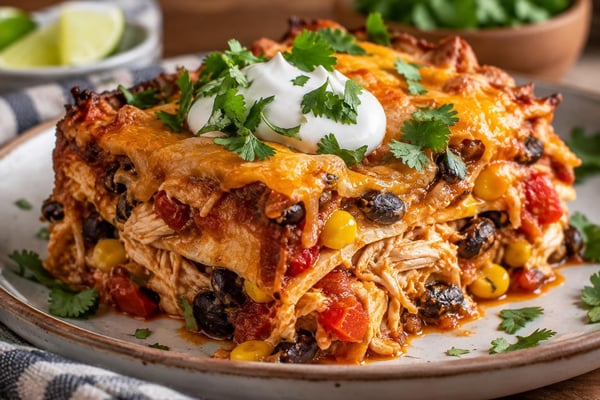 Chicken Taco Casserole Chicken Taco Casserole recipe from Pebble Plate Kids