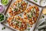 Sheet-Pan Buffalo Chickpea Flatbreads recipe from Crossroads Kitchen