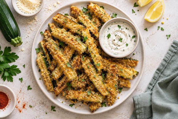 Baked Zucchini Fries Baked Zucchini Fries recipe from Sunrise & Crumb