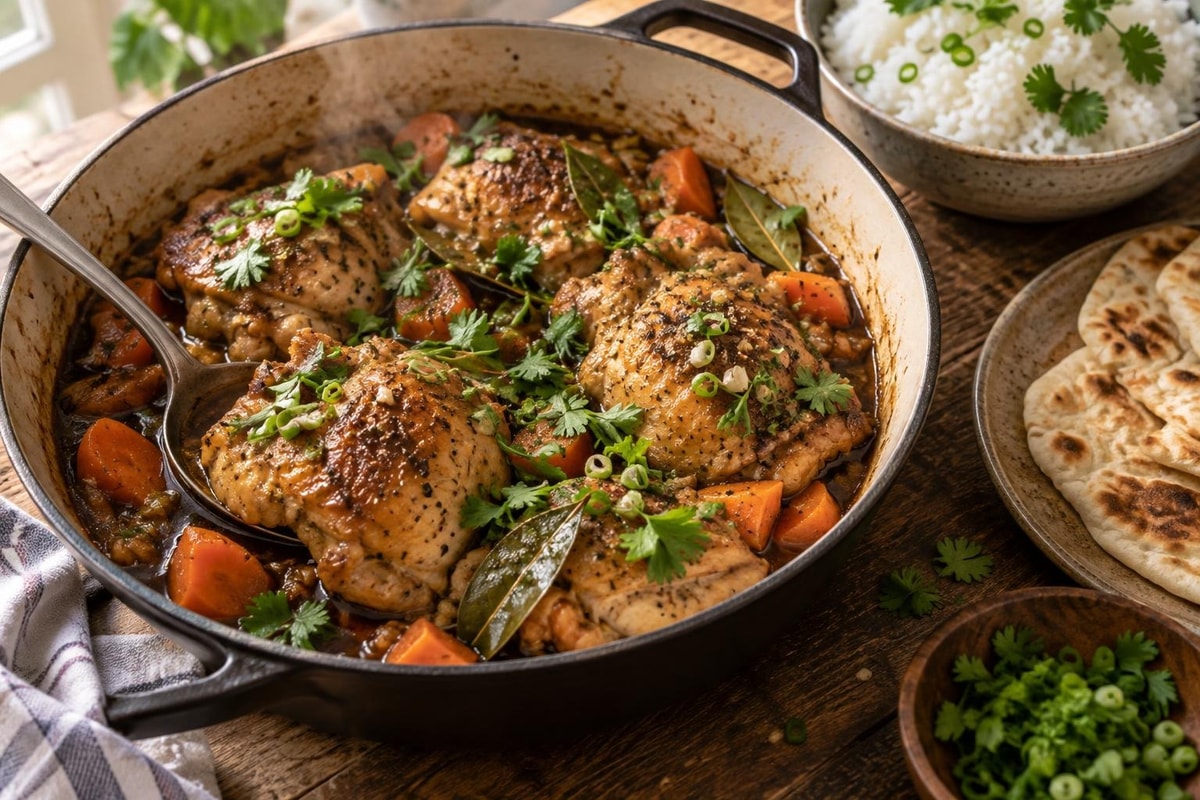 Chicken Adobo with Fresh Herbs Chicken Adobo with Fresh Herbs recipe from Pebble Plate Kids