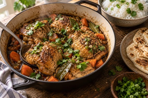 Chicken Adobo with Fresh Herbs Chicken Adobo with Fresh Herbs recipe from Pebble Plate Kids