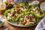 Lettuce-Wrapped Rotisserie Chicken Cobb Lettuce Cups recipe from Carb Smart Table