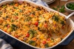 Rainbow Broccoli Cheddar Quinoa Bake recipe from Bright Balance Kitchen