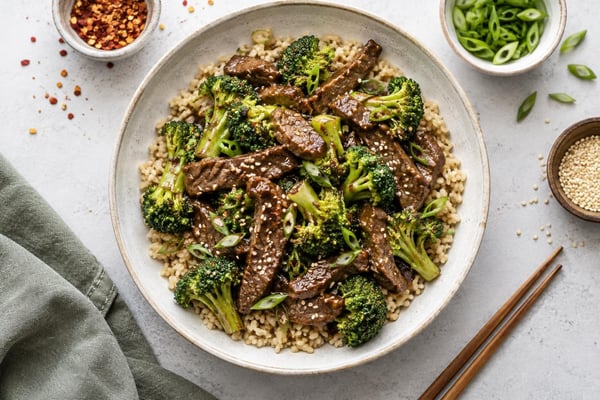 Healthy Beef and Broccoli recipe from Derek's Table