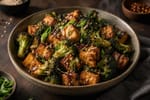 Sesame Garlic Tofu Broccoli Tray recipe from Clear Brook Kitchen