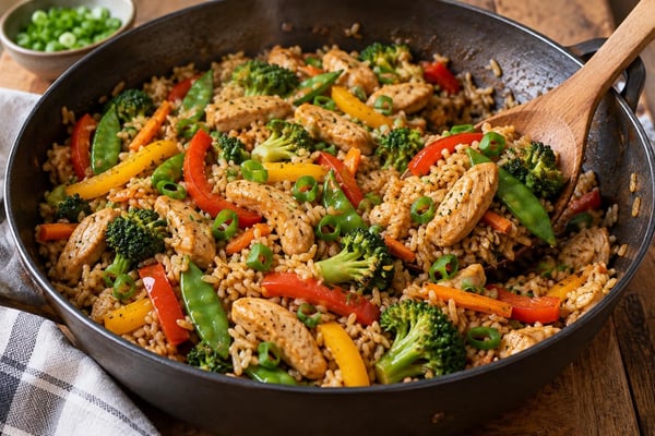 Market Rainbow Vegetable Stir-Fry Rice Market Rainbow Vegetable Stir-Fry Rice recipe from Bright Balance Kitchen