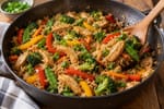 Market Rainbow Vegetable Stir-Fry Rice recipe from Bright Balance Kitchen