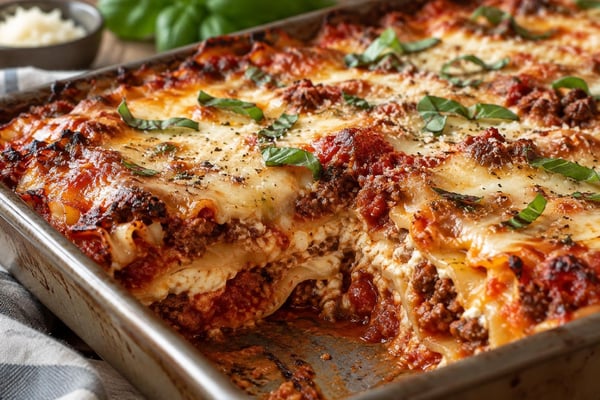 Sheet Pan Lasagna recipe from The Snap Skillet
