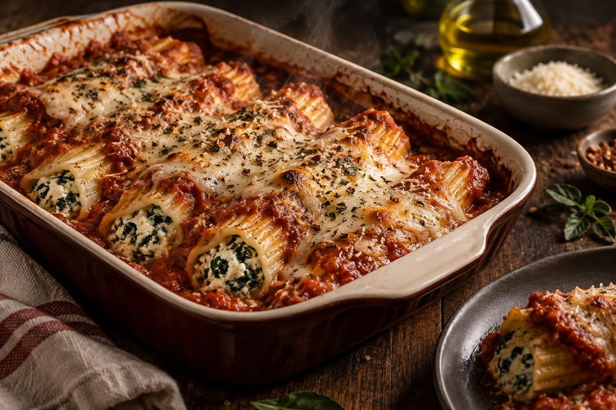Manicotti recipe from Thrifty Thyme
