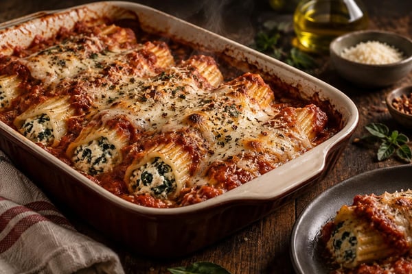 Manicotti recipe from Thrifty Thyme