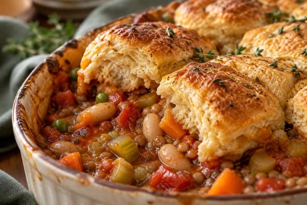 Penny-Wise Veggie Pot Pie Biscuit Top Penny-Wise Veggie Pot Pie Biscuit Top recipe from Pantry Ledger Kitchen