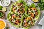 Keto-ish Shrimp Taco Lettuce Cups recipe from Carb Smart Table