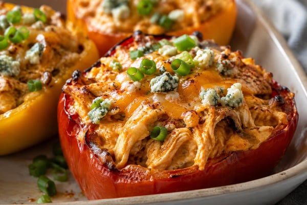 Buffalo Chicken Stuffed Pepper Bake Buffalo Chicken Stuffed Pepper Bake recipe from Ketolite Table