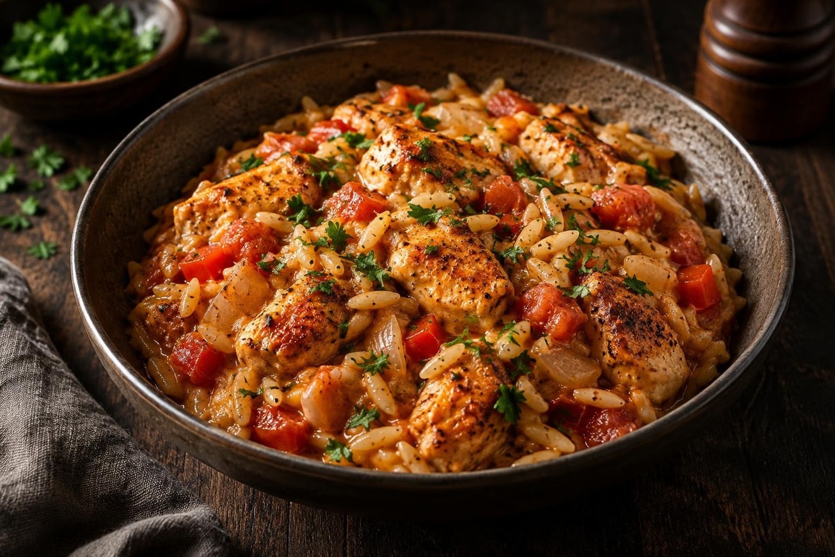 Cajun Chicken Orzo Cajun Chicken Orzo recipe from The Snap Skillet