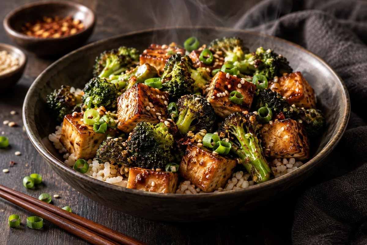 Sesame Soy Tofu Broccoli Tray Sesame Soy Tofu Broccoli Tray recipe from Featherlite Fork
