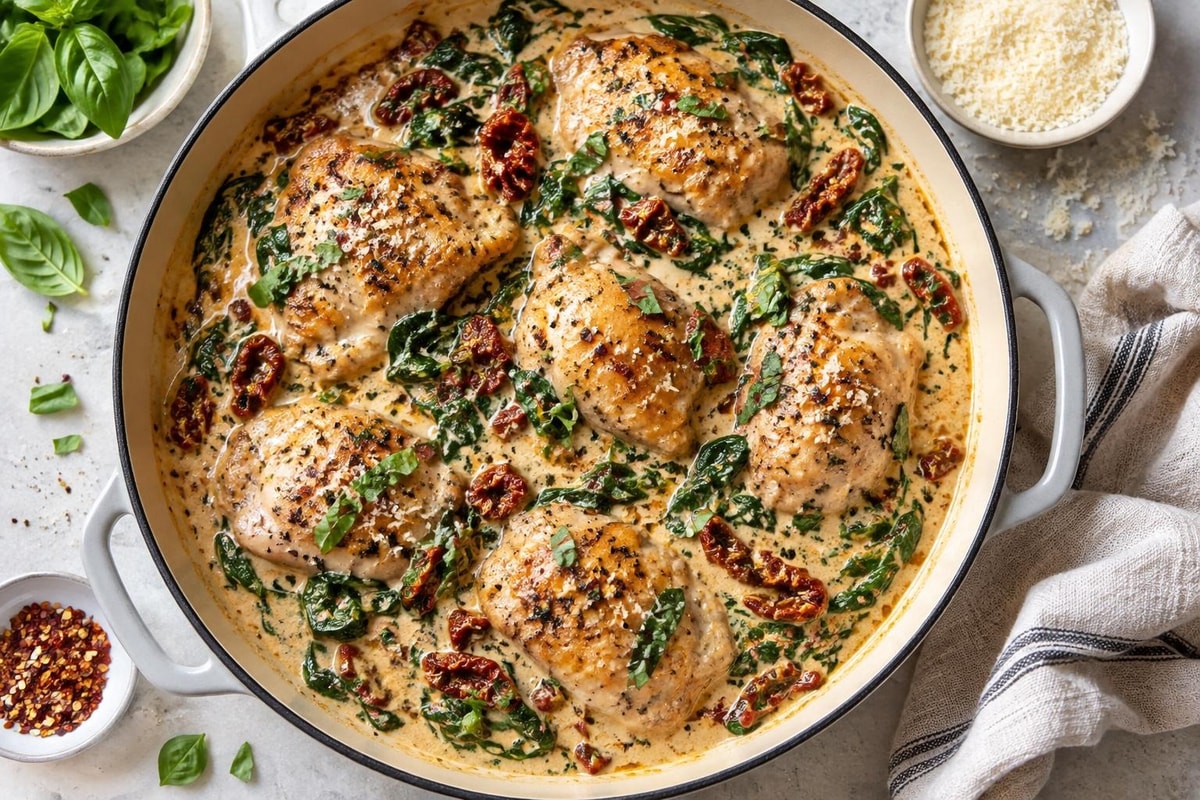 Cream Tuscan Garlic Chicken Tray Cream Tuscan Garlic Chicken Tray recipe from Ketolite Table
