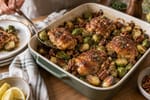 Maple Pecan Roast Brussels Chicken Tray recipe from Primal Flame Kitchen