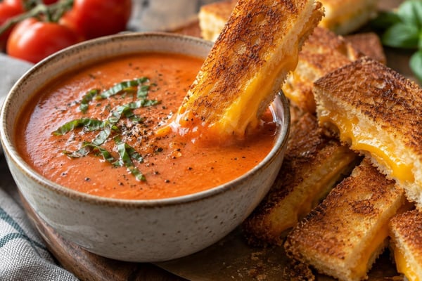 Creamy Tomato Soup Grilled Cheese Dunkers Tray recipe from Velvet Spoon Kitchen