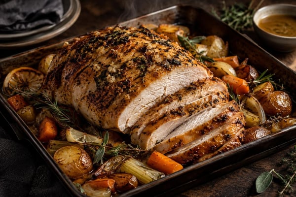 Herb Roast Turkey Breast Tray Sheet recipe from Sabbath Table Studio