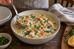 Creamy Chicken Soup with Fresh Herbs recipe from Derek's Table