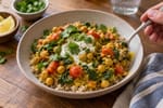 Garden Curried Yogurt Chickpeas with Greens recipe from Bright Balance Kitchen