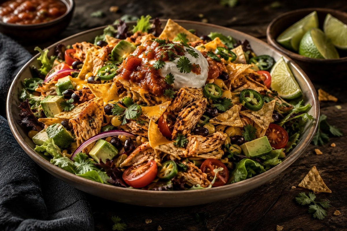 Lightning Sheet-Pan Nacho Chicken Salad Lightning Sheet-Pan Nacho Chicken Salad recipe from Quarter Hour Table