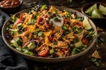 Lightning Sheet-Pan Nacho Chicken Salad recipe from Quarter Hour Table