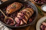 Crispy Skin Duck Breast Cherry Gastrique recipe from Primal Flame Kitchen