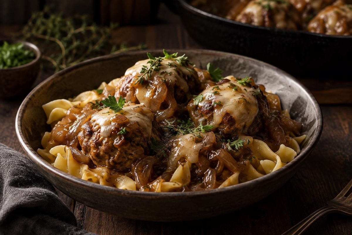 French Onion Meatballs French Onion Meatballs recipe from Simone's Protein Plate