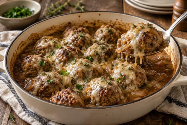 From-Scratch French Onion Meatballs From-Scratch French Onion Meatballs recipe from Simone's Protein Plate