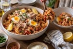 Pantry Rotini With Canned Tomato Tuna Sauce recipe from Pantry Ledger Kitchen