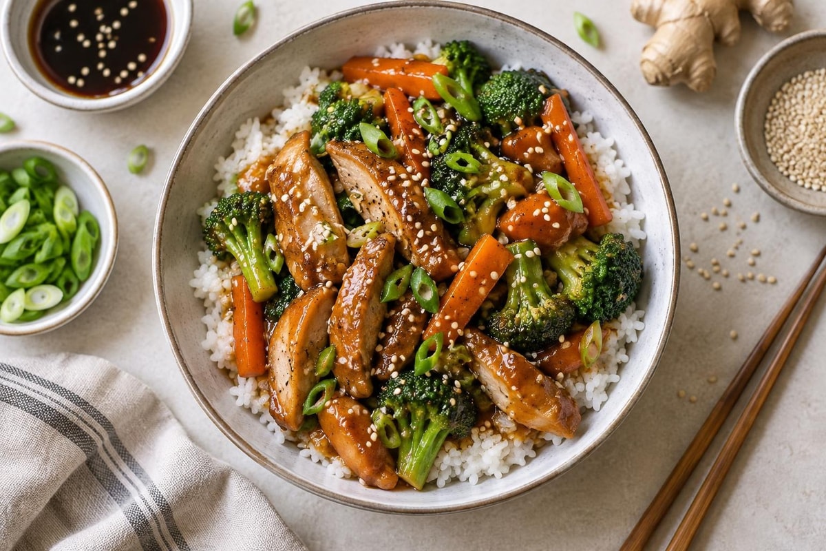 Mild Teriyaki Chicken Rice Bowls Mild Teriyaki Chicken Rice Bowls recipe from Little Fork Academy