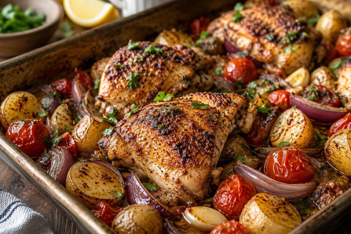 Sumac Onion Chicken Tray Bake Sumac Onion Chicken Tray Bake recipe from Crescent & Sumac Kitchen