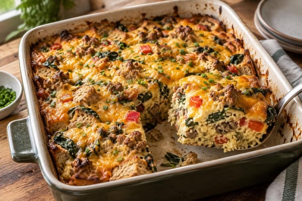 Cottage Cheese Breakfast Casserole recipe from The Frosted Fork
