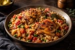 Homestyle Chicken and Rice recipe from Thrifty Thyme