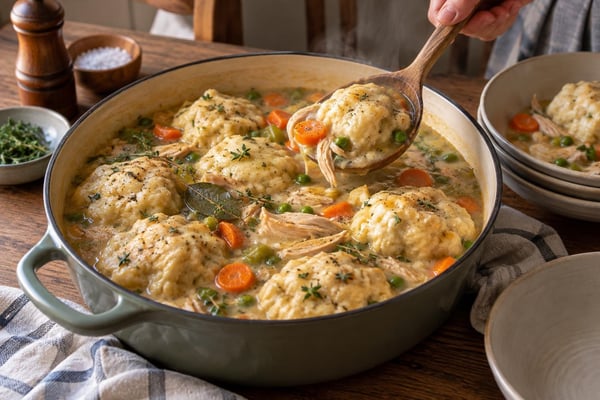 Golden Chicken and Dumplings Golden Chicken and Dumplings recipe from Heritage Fork Suppers