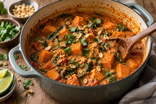 Sweet Potato Peanut Stew recipe from Pure Fork Plant Lab