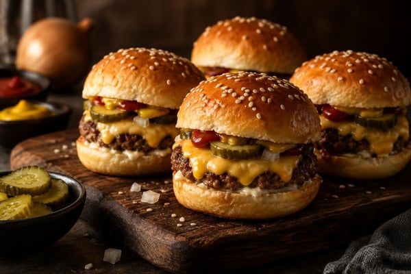 Cheeseburger Sliders recipe from The Frosted Fork