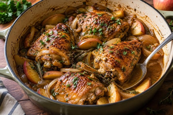Apple Cider Braised Chicken Thighs Apple Cider Braised Chicken Thighs recipe from Primal Flame Kitchen