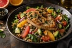 Nutrient-Dense Seared Swordfish Citrus Salad recipe from Bright Balance Kitchen