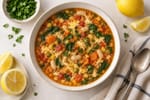 Stretch Egg Drop Veggie Soup recipe from Pantry Ledger Kitchen