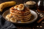 Banana Oat Blender Pancakes recipe from Little Bites Kitchen