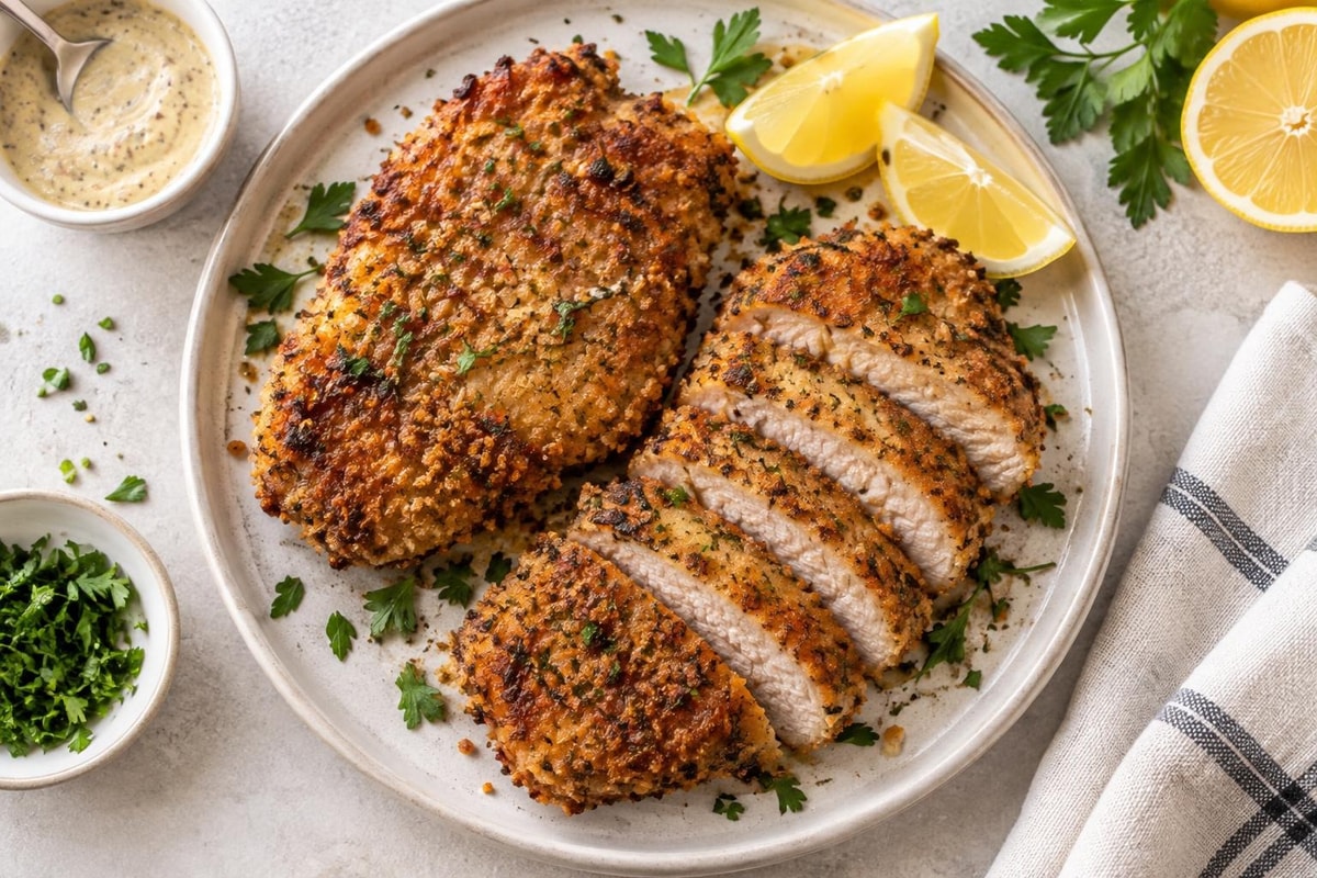Crispy Oven Baked Pork Chops Crispy Oven Baked Pork Chops recipe from Simone's Protein Plate